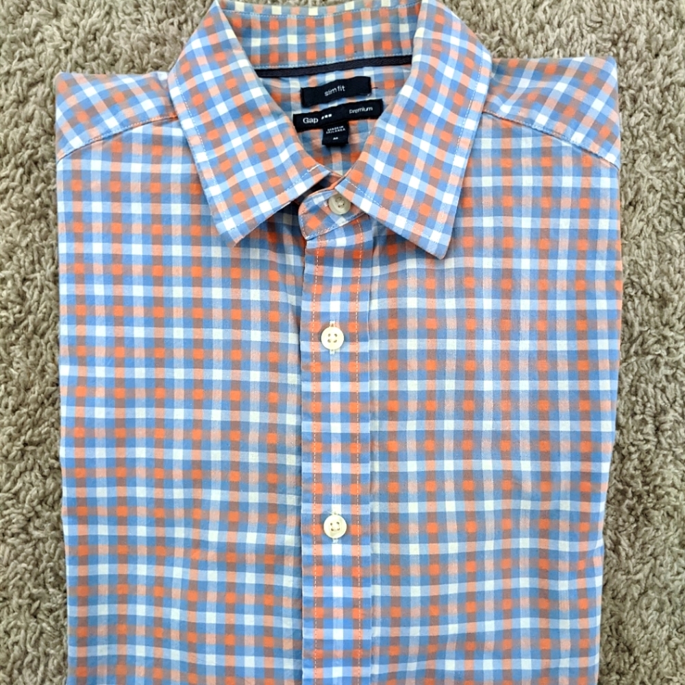 Gap Slim Fit Premium Button Down Long Sleeve Shirt M